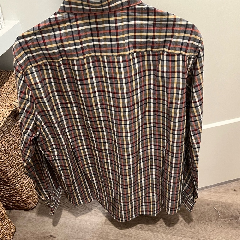 Tasso Elba Vibrant Red and Yellow Casual Shirt - Picture 3 of 5